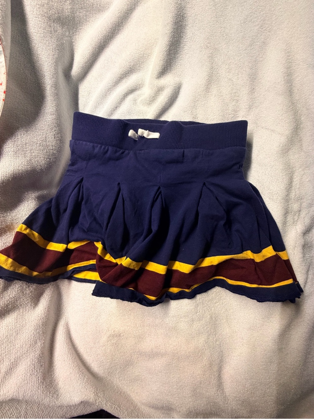 Polo by Ralph Lauren Navy Skater Skirt with Yellow & Maroon Stripes